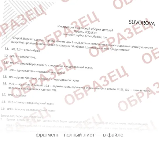 Страница пошаговой инструкции, фрагмент